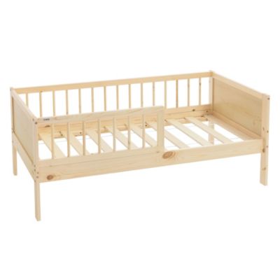 Lit d'enfant ML-Design 70x140 cm simple naturel en bois de pin avec sommier à lattes sans matelas