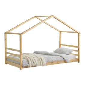 Lit d'enfant Vardoe Bois Naturel 200 x 90 cm en.casa