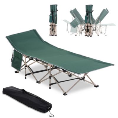 Lit de camp camping pliable 190 x 68 x 52 cm max. 150 Kg sac transport inclus acier oxford vert