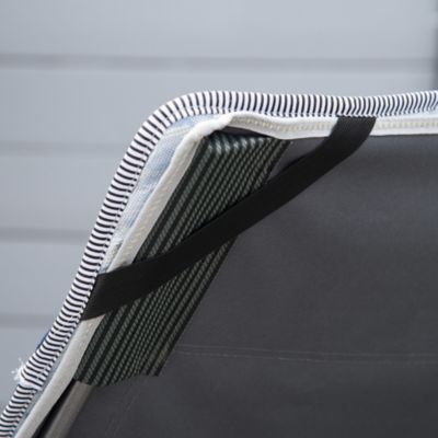 Lit de camp lit d'appoint pliable - pochette rangement, tétière, sac de transport, matelas inclus métal Oxford gris bleu