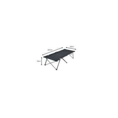 Lit de camp pliable - O'camp - Avec housse de transport - Noir - Dimensions 207 x 75 x 50 cm