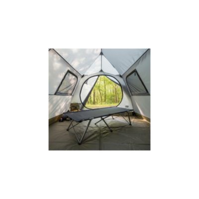 Lit de camp pliable - O'camp - Avec housse de transport - Noir - Dimensions 207 x 75 x 50 cm