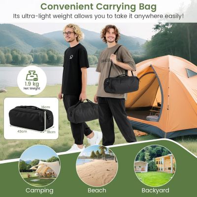 Lit de Camp Plialbe 1 Personne,Ultra Leger en Alliage d'Aluminium, Sac Transport, Poche Latérale,Charge 150 KG,193x70x18CM