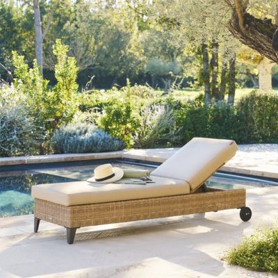 Lit de piscine Boali Savana aluminium résine tressée et polyester ...