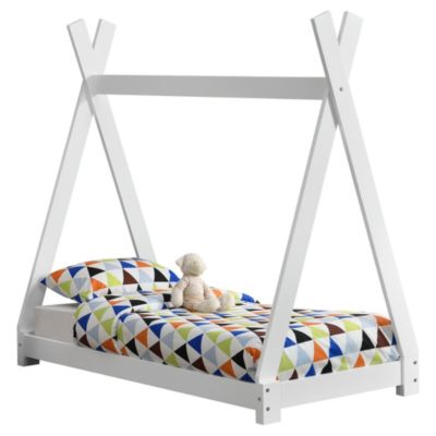 Lit de Tipi pour Enfant Onejda Blanc Mat 140 x 70 cm en.casa