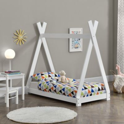 Lit de Tipi pour Enfant Onejda Blanc Mat 140 x 70 cm en.casa