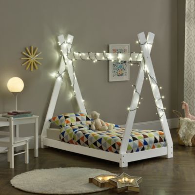 Lit de Tipi pour Enfant Onejda Blanc Mat 140 x 70 cm en.casa