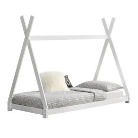 Lit de Tipi pour Enfant Onejda Blanc Mat 200 x 90 cm en.casa