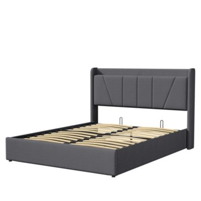 Lit Double 160 X 200 Cm Avec USB, Chargement Type-c, Rangement Et ...