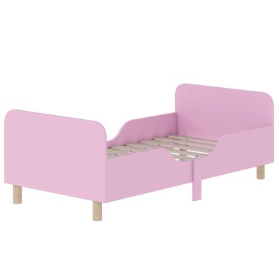 Lit double, 70 x 140 cm, rose, fer