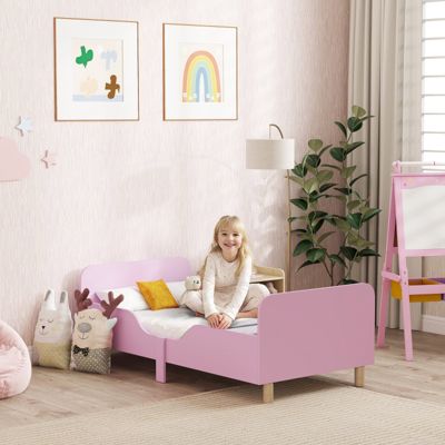 Lit double, 70 x 140 cm, rose, fer