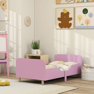 Lit double, 70 x 140 cm, rose, fer