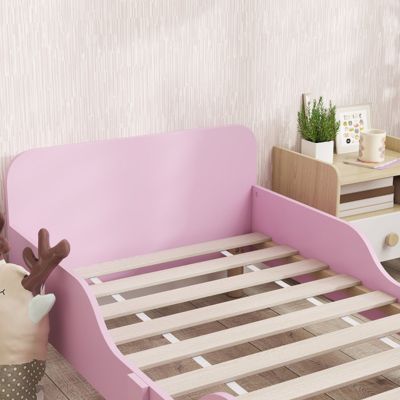 Lit double, 70 x 140 cm, rose, fer