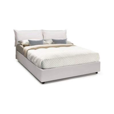 Lit Double Amalta, Matelas Inclus Blanc