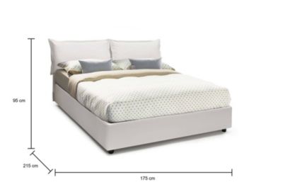 Lit Double Amalta, Matelas Inclus Blanc