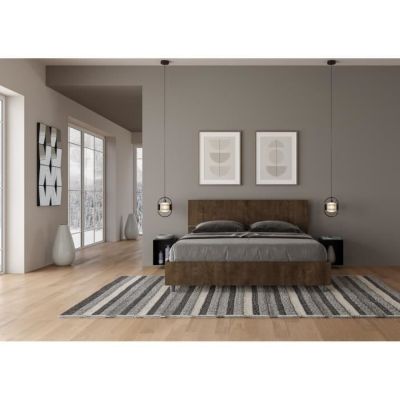 Lit double Demas en noyer - Domas - Tête inclinée - 160x190 cm