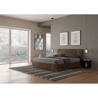 Lit double Demas en noyer - Domas - Tête inclinée - 160x190 cm