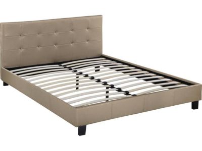 Lit double en pvc "Julia" - 140 x 190 cm - Gris
