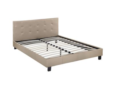 Lit double en pvc "Julia"  140 x 190 cm  Taupe