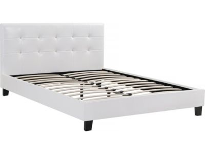 Lit double en pvc "Julia" - 160 x 200 cm - Blanc