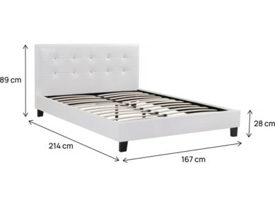 Lit double en pvc "Julia" - 160 x 200 cm - Blanc