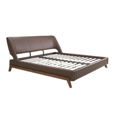Lit Double en Similicuir Chocolat - 7159 205x237x95 cm