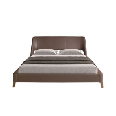 Lit Double en Similicuir Chocolat - 7159 205x237x95 cm