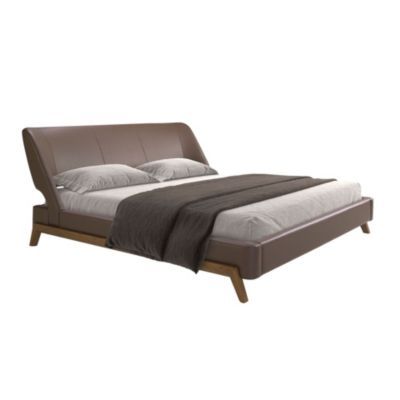 Lit Double en Similicuir Chocolat - 7159 205x237x95 cm
