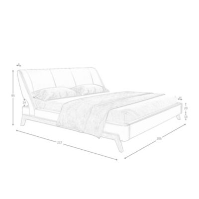Lit Double en Similicuir Chocolat - 7159 205x237x95 cm
