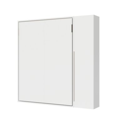 Lit Double Escamotable Vertical Versia 160 Avec Armoire 1 Porte Droite Blanc