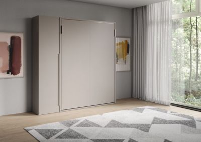 Lit Double Escamotable Vertical Versia 160 Avec Armoire Gauche 1 Porte Argilla