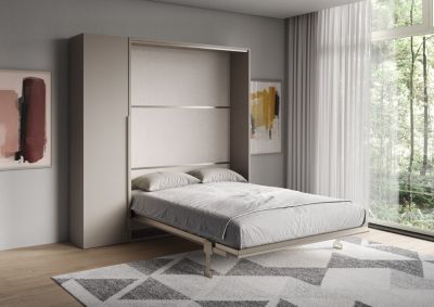 Lit Double Escamotable Vertical Versia 160 Avec Armoire Gauche 1 Porte Argilla
