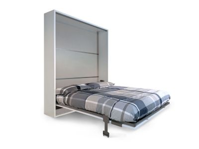 Lit Double Escamotable Vertical Versia 160 Avec Armoire Gauche 1 Porte Argilla