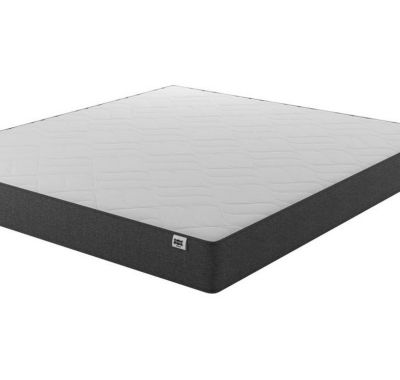 Lit double flottant - Cadre bois recouvert lin beige - LED intégrée & ports USB - Sommier à lattes - 2 places 180x200 cm