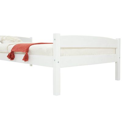Lit simple lit enfant cadre de lit 90 x 200 cm pin vernis naturel