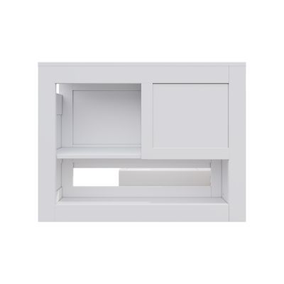 Lit enfant 90x190 cm en MDF blanc avec tiroirs et rangement