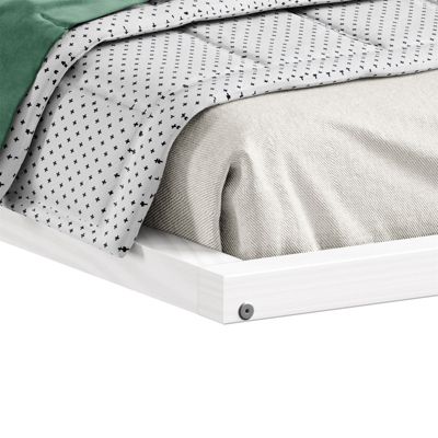 Lit enfant ELOA type Montessori, couchage 90x190 cm, en pin massif lasuré blanc
