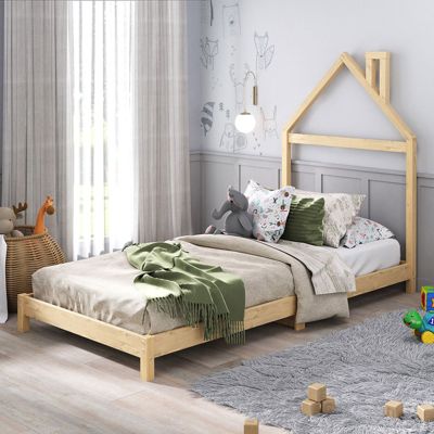 Lit enfant LIZ 90 x 190 cm en pin massif - Coloris naturel