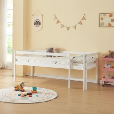 Lit enfant Siikalatva bois de pin 90 x 200 cm blanc en.casa