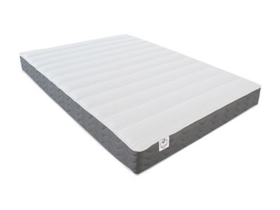Lit escamotable 140 x 200 cm - Ouverture verticale manuelle - Avec LEDs - Blanc + Canapé en velours côtelé beige + Matelas -