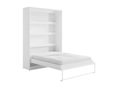 Lit escamotable 140 x 200 cm - Ouverture verticale manuelle - Avec LEDs - Blanc - RAPILI