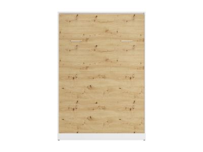 Lit escamotable 160 x 200 cm - Ouverture verticale manuelle - Coloris : Naturel et blanc - BEGANIO