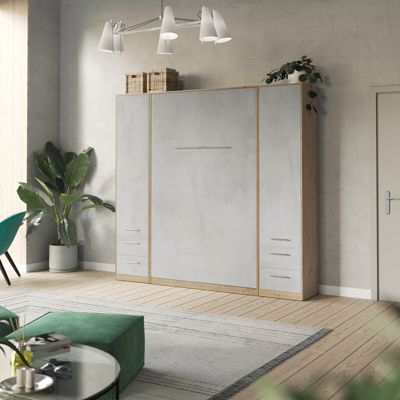 Lit escamotable +2 Placards Vertical 90x200+(50x2)cm Lit Mural Standard ...