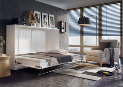 Lit escamotable DENEB 120x200 cm en trois coloris - Couleur: Blanc laqué