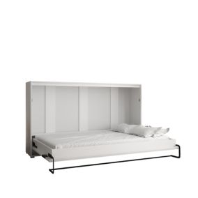 Lit escamotable home horizontal 120x200 (blanc+artisan)