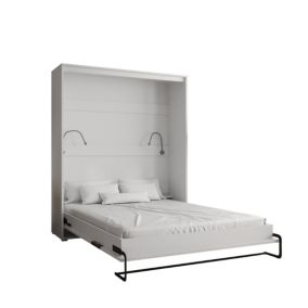 Lit escamotable home verticale 160x200 (blanc+noir)