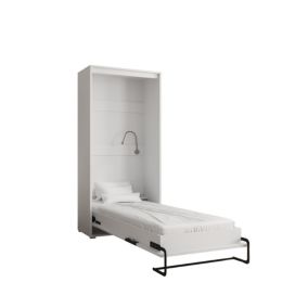 Lit escamotable home verticale 90x200 (blanc+noir)