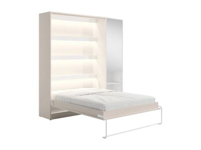 Lit escamotable vertical 140 x 200 cm - 1 colonne de rangement - Avec ...