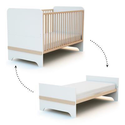 Lit evolutif 70x140 AT4 Carrousel Blanc et hêtre