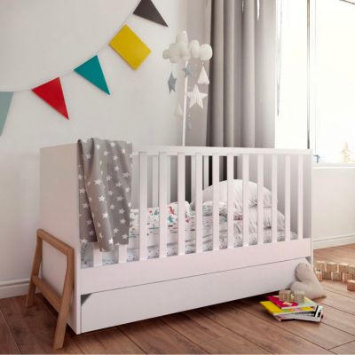 Lit evolutif 70x140 tiroir inclus Bellamy Lotta Blanc